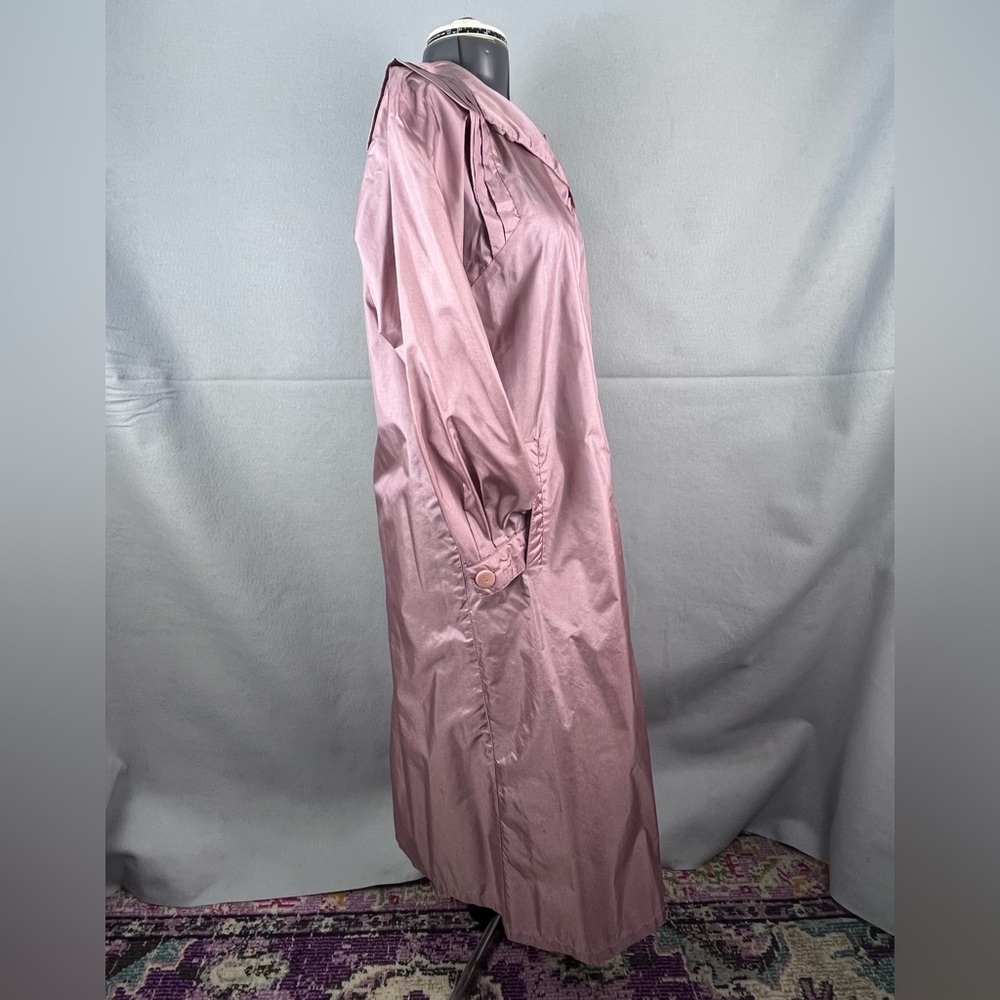 NEW Vintage 1980s The Totes Coat Mauve Trench Coat Womens Size 8 - Picture 4 of 8